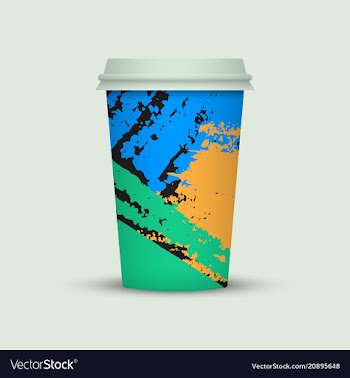 Creative watercolor coffee cup vector image