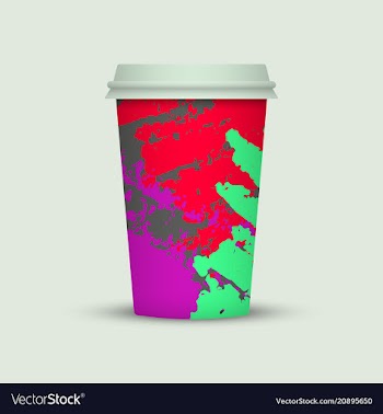 Creative watercolor coffee cup vector image