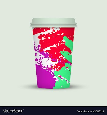 Creative watercolor coffee cup vector image