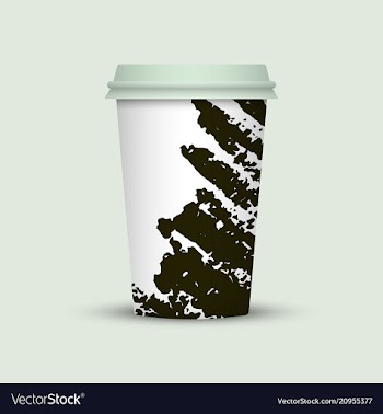 Creative watercolor coffee cup vector image