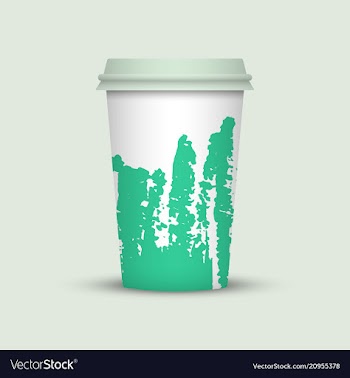 Creative watercolor coffee cup vector image