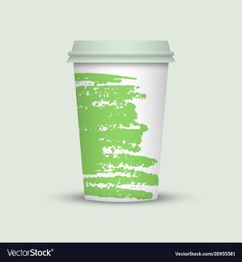 Creative watercolor coffee cup vector image