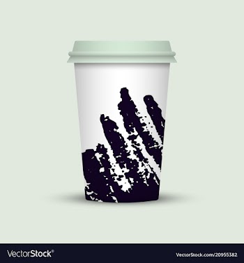 Creative watercolor coffee cup vector image
