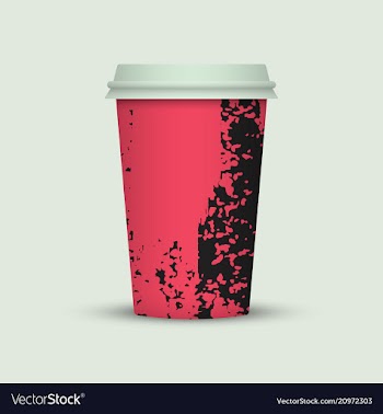 Creative watercolor coffee cup vector image
