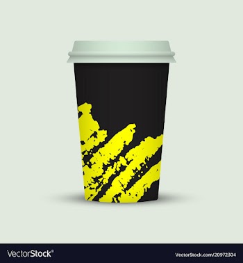 Creative watercolor coffee cup vector image
