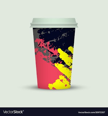 Creative watercolor coffee cup vector image