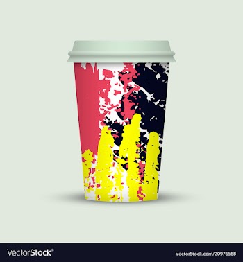 Creative watercolor coffee cup vector image