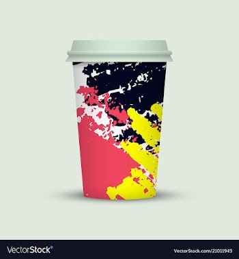 Creative watercolor coffee cup vector image