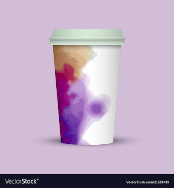 Creative watercolor coffee cup vector image