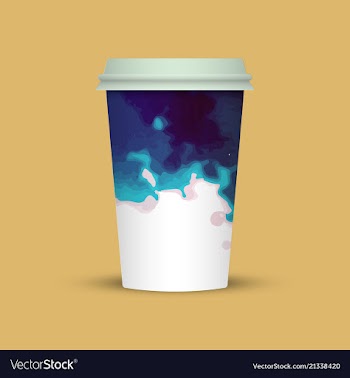 Creative watercolor coffee cup vector image