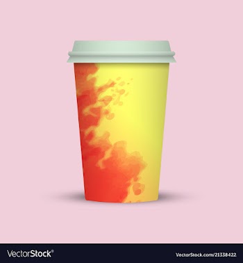 Creative watercolor coffee cup vector image