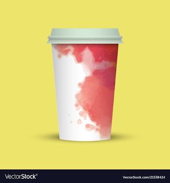 Creative watercolor coffee cup vector image