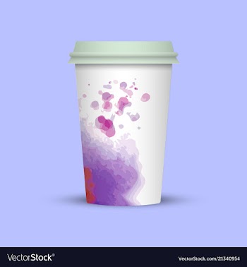Creative watercolor coffee cup vector image