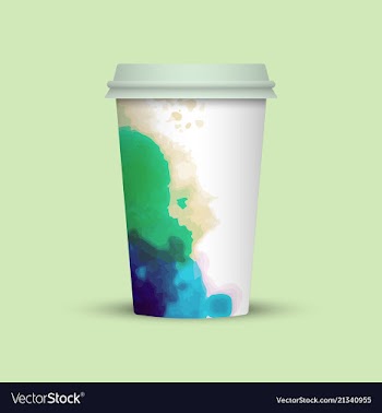 Creative watercolor coffee cup vector image