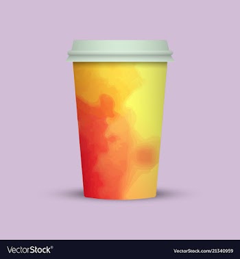 Creative watercolor coffee cup vector image
