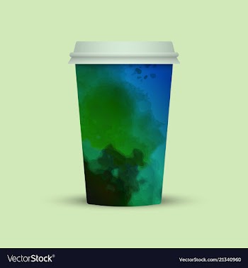 Creative watercolor coffee cup vector image