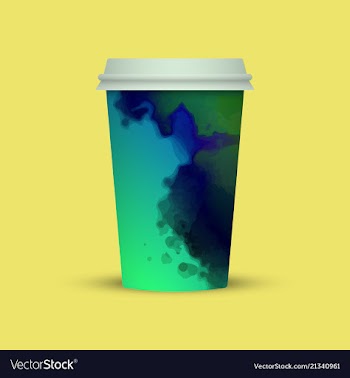 Creative watercolor coffee cup vector image