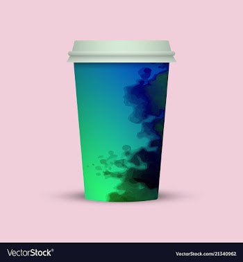 Creative watercolor coffee cup vector image
