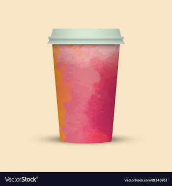 Creative watercolor coffee cup vector image
