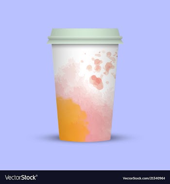 Creative watercolor coffee cup vector image