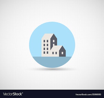  					Creative web city icon in a flat style vector image														