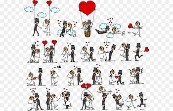 Creative wedding cartoon vector material 