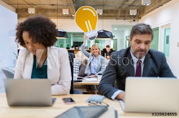 Creative woman with a light bulb