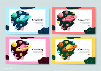 Creativity and space website graphic | Free stock vector - 458344