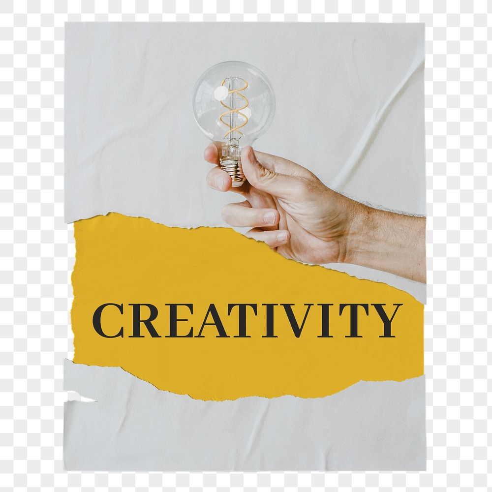 Creativity png poster, light bulb | Free PNG - rawpixel
