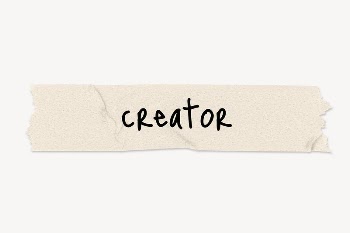 Creator word, paper tape collage | Free PSD - rawpixel