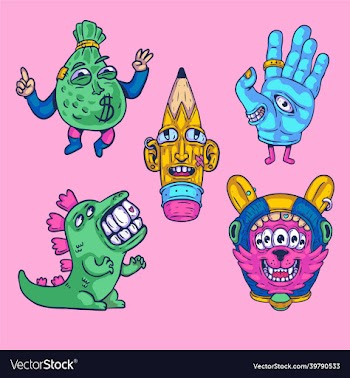 creatures stickers set