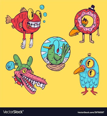 creatures stickers set