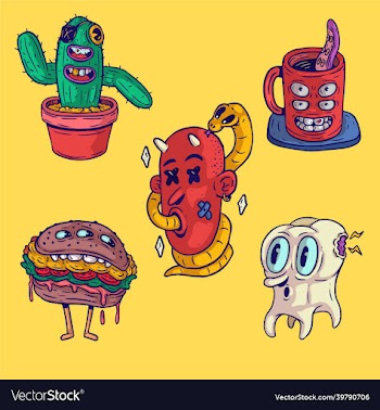 creatures stickers set