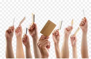Credit card Debit card Payment Debt - Holding a bank card and credit card hand 