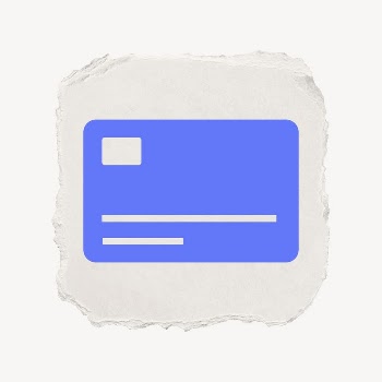 Credit card icon, ripped paper | Free PSD - rawpixel