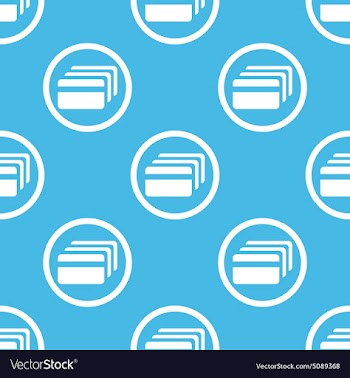 Credit card sign blue pattern vector image