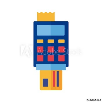 credit card with voucher payment online flat style