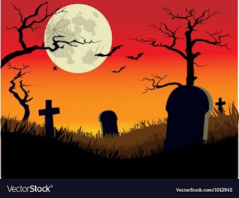  					Creepy Graveyard vector image														