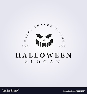 creepy halloween face logo icon symbol
