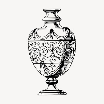 Cremation urn clipart, vintage object | Free Vector - rawpixel