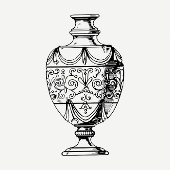 Cremation urn drawing, vintage object | Free PSD - rawpixel