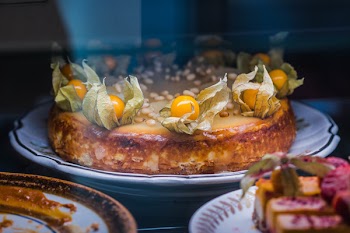Creme Brule With Physalis Fruit on Plate