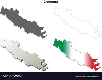 Cremona blank detailed outline map set vector image