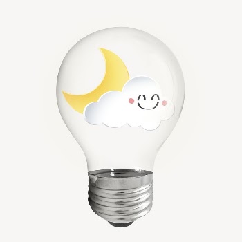 Crescent moon and cloud sticker, | Free PSD - rawpixel