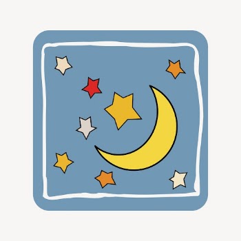 Crescent moon doodle sticker, space | Free Vector - rawpixel