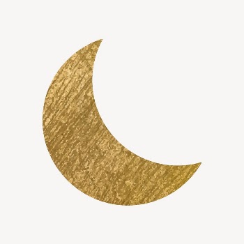 Crescent moon icon, gold illustration | Free Icons - rawpixel