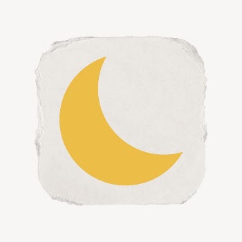 Crescent moon icon, ripped paper | Free Icons - rawpixel