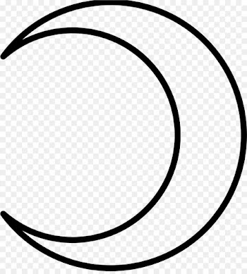 Crescent, Moon, Lunar Phase, Circle, Line Art PNG