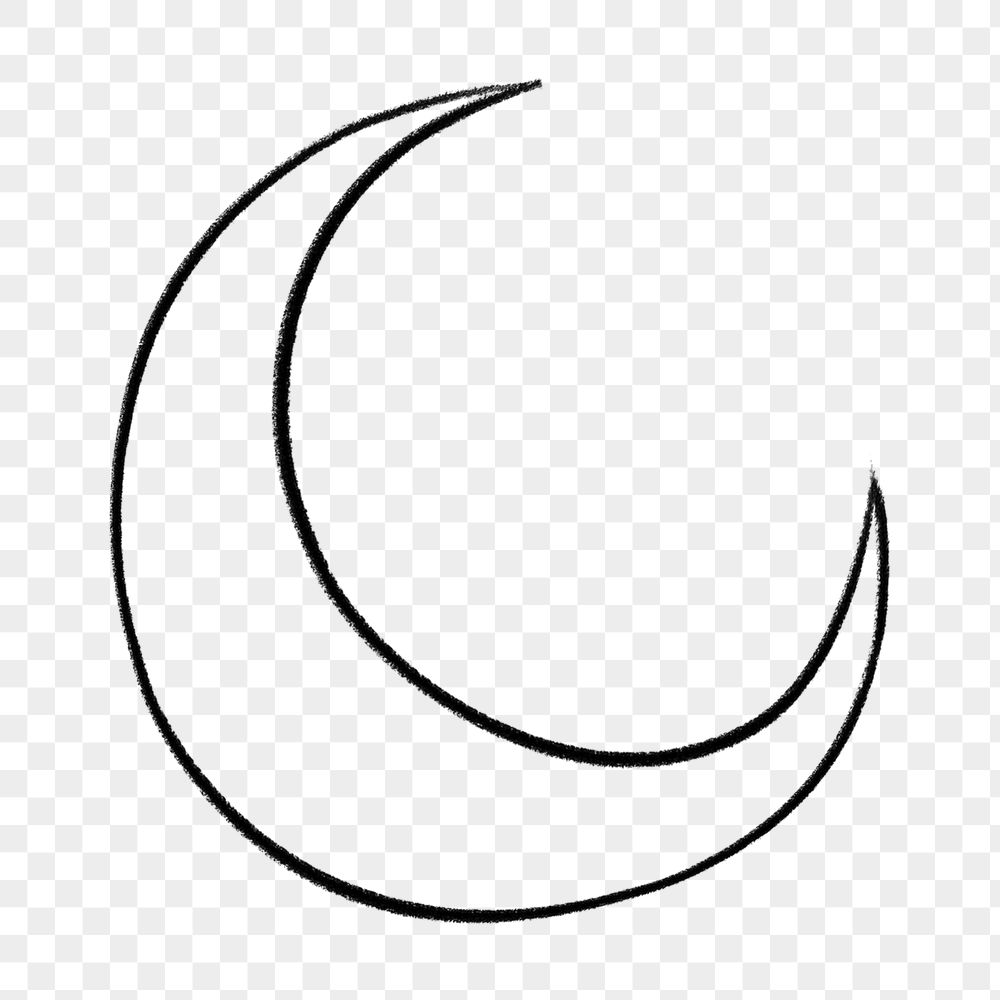 Crescent moon png doodle sticker, | Free PNG - rawpixel