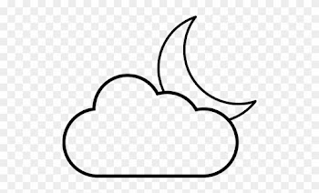 Crescent Moon Png File - Crescent Moon And Clouds Drawing